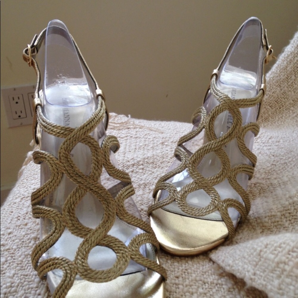 Adrianna Papell Gold Strappy Dress Sandals